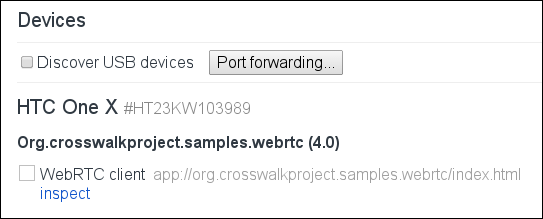 Debugging the WebRTC client application on Android
