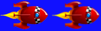 space dodge game: large image scaled down vs small image scaled up