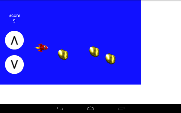 space dodge game on Nexus 7 with landscape orientation, fullscreen, and viewport meta