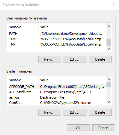 environment settings